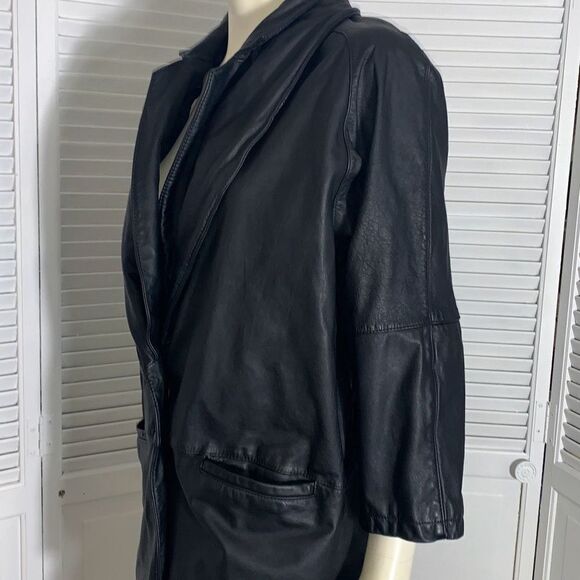 Vintage Wilson’s Black Leather Coat Size Large - Picture 10 of 15